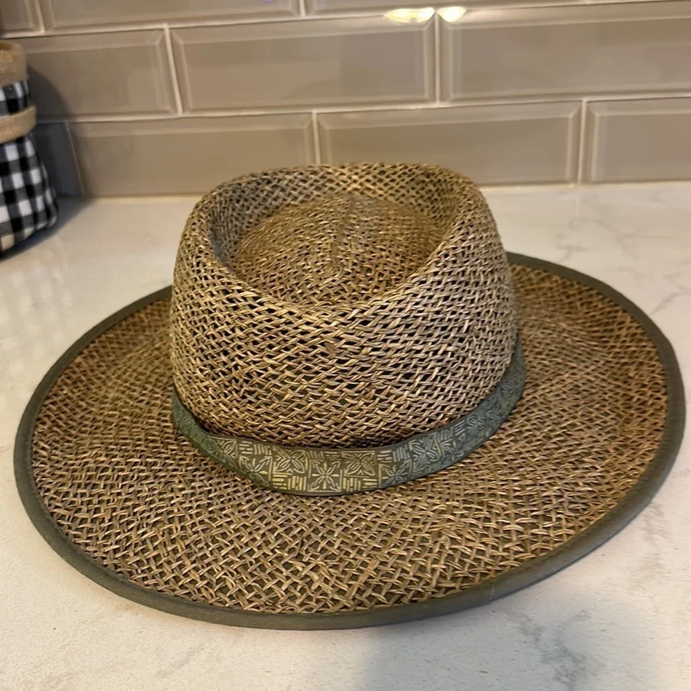 Columbia Men's ‎ Straw Hat 100% Seagrass Straw And Cotton Trim